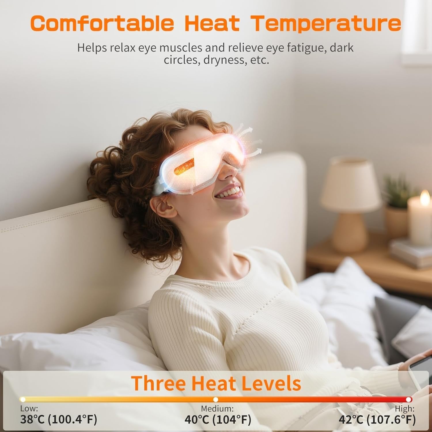 Heated Eye Massager Compression Music Dry Eye Strain Relief