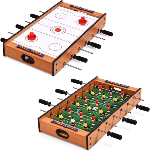 2 in 1 Mini Game Table Foosball Air Hockey Slide Kids Family Play