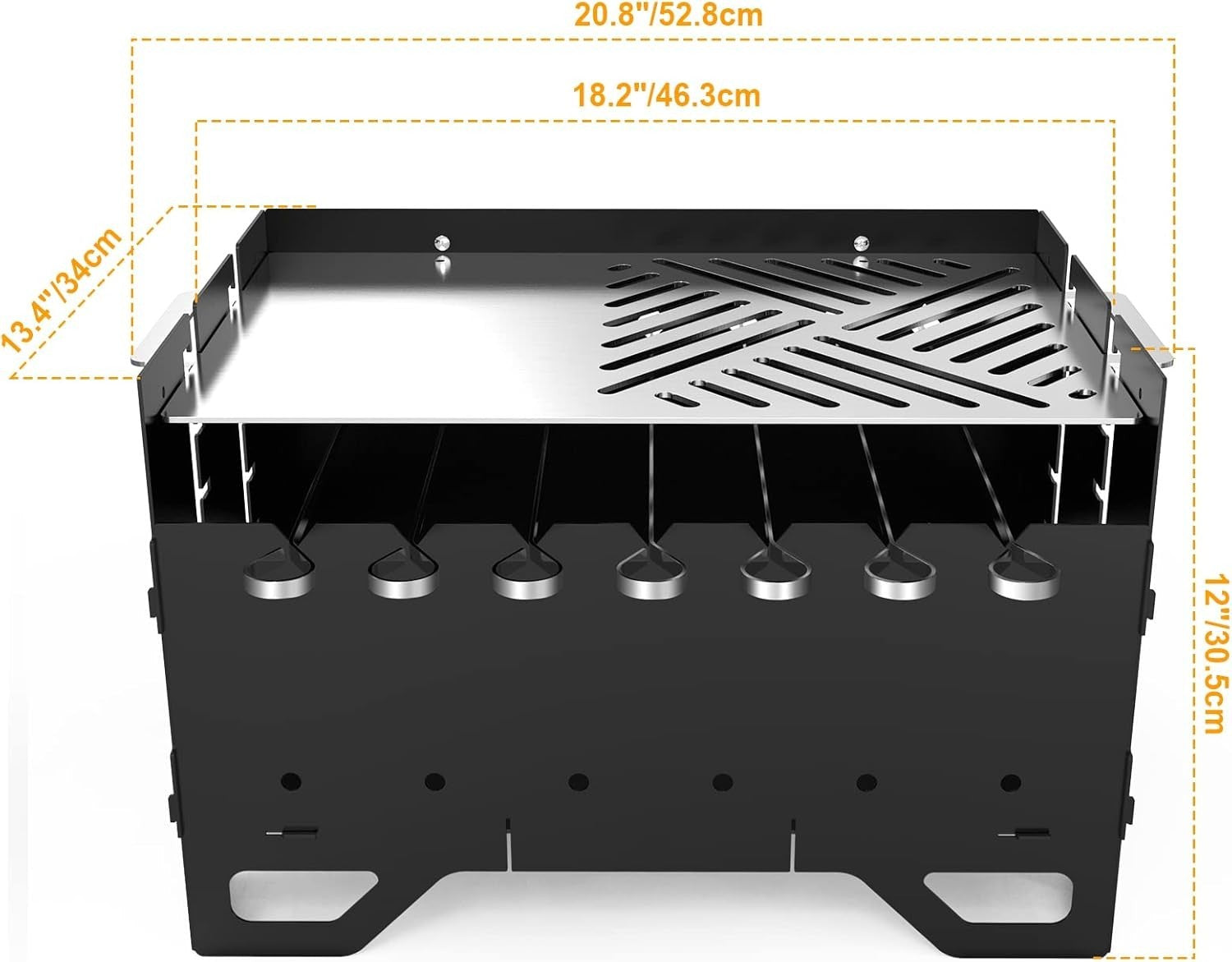 Portable Foldable Charcoal BBQ Grill with Skewers Set – Outdoor Camping Picnic