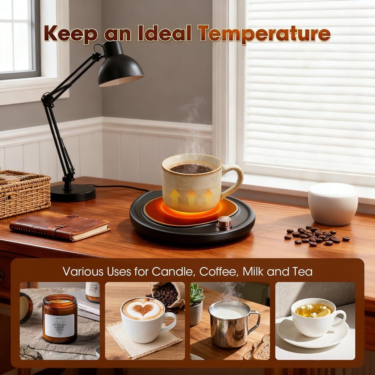 Coffee Mug Warmer 2 Temp Settings Desk Cup Heater Plate