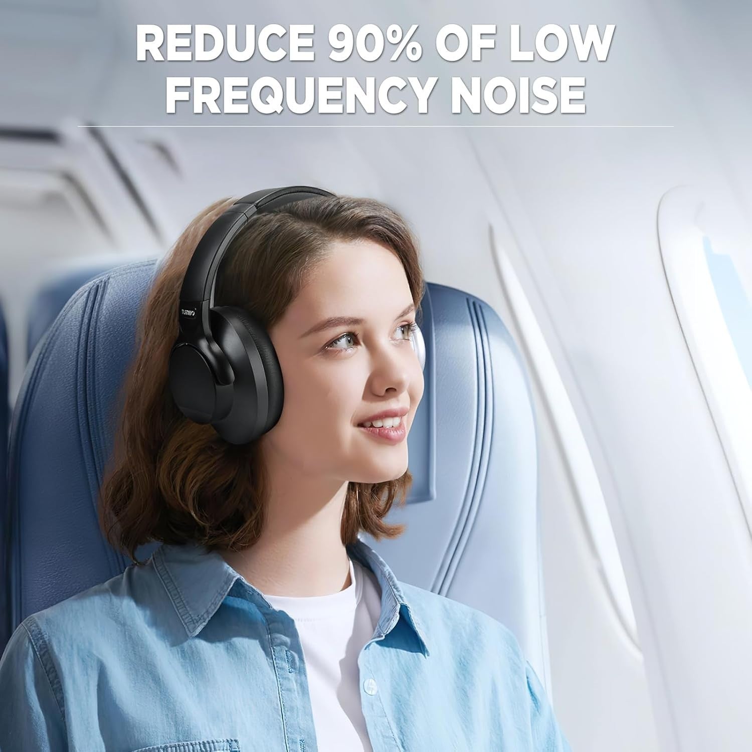 Wireless Bluetooth Headphones Over Ear Noise Cancelling 60H Battery
