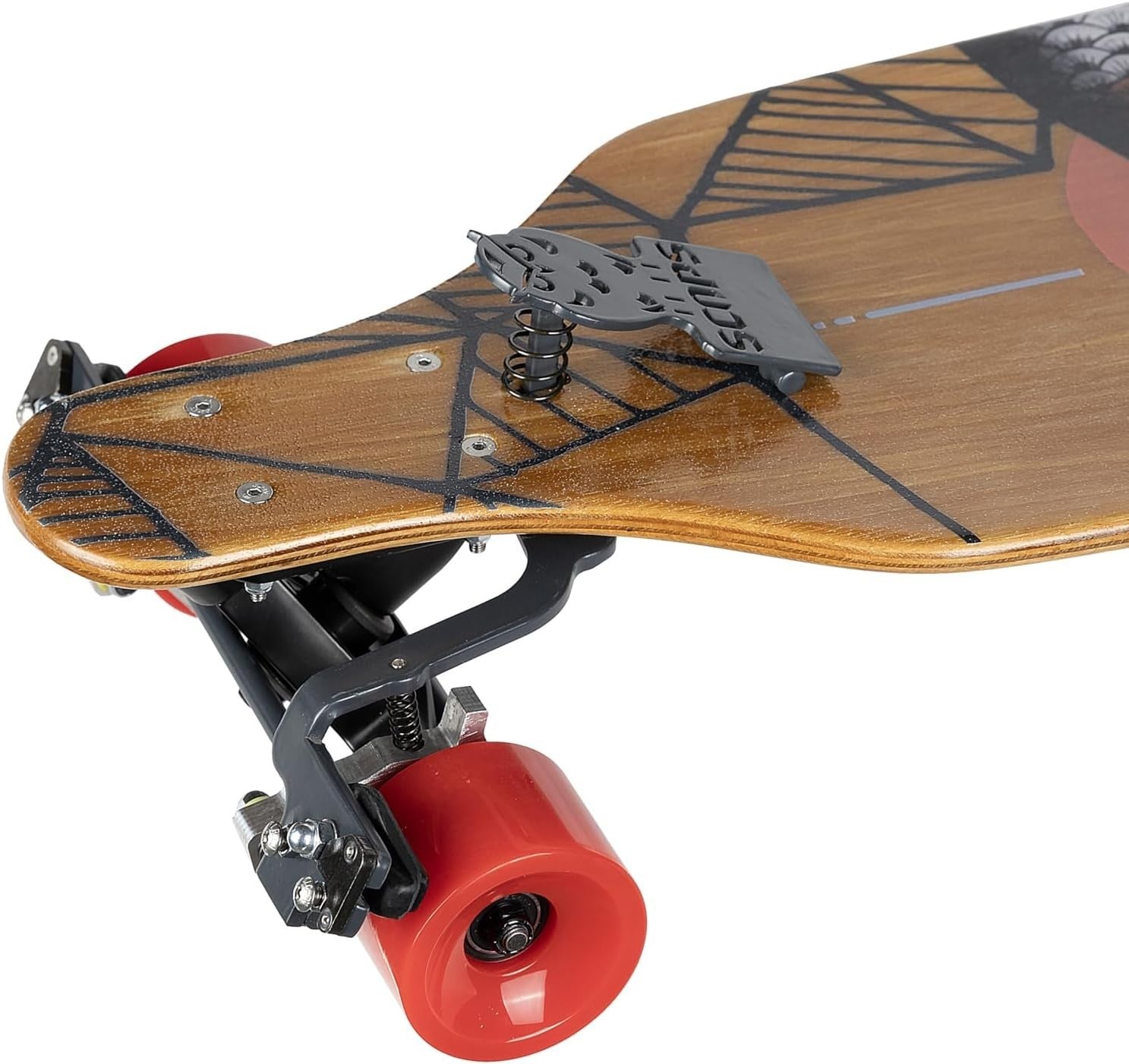Longboard Skateboard 37"x10" 8-Layer Maple Deck, Brake System, ABEC-9 Bearings