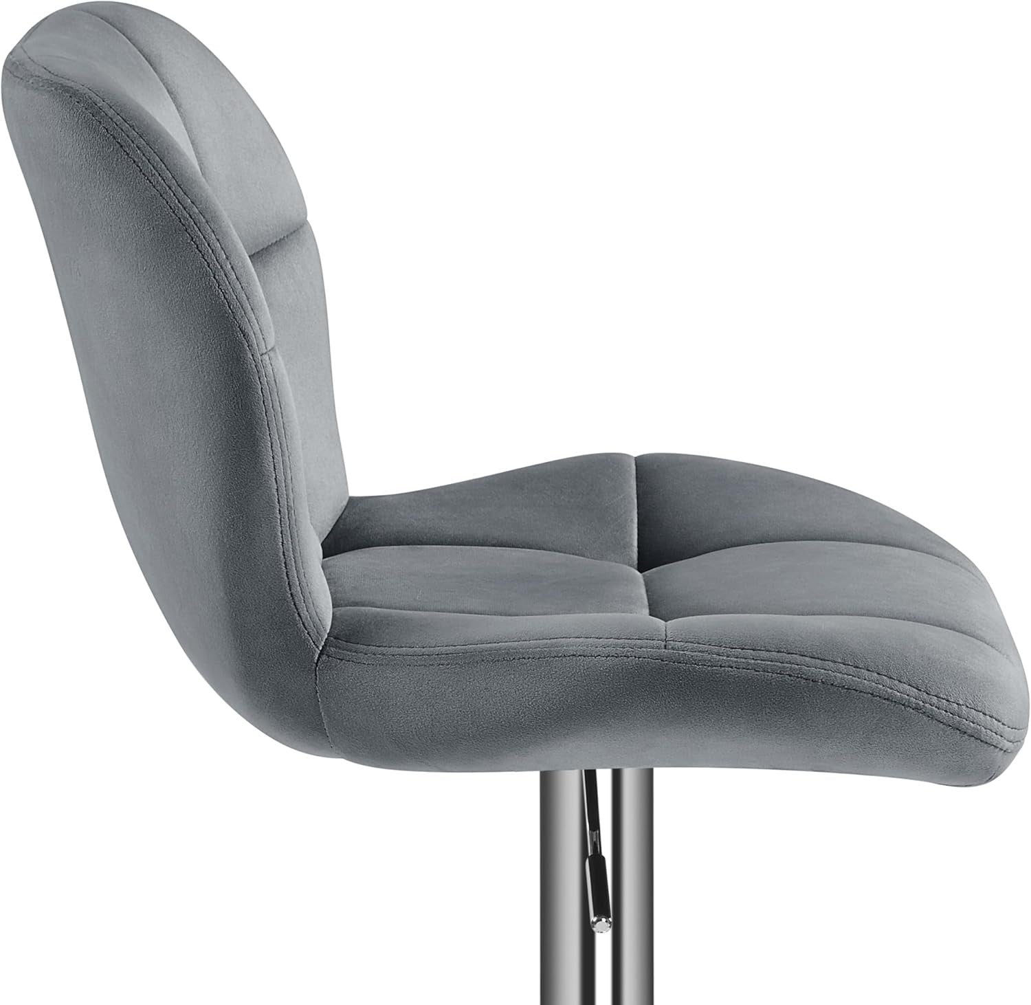 Adjustable Velvet Bar Stools Set of 4 Dark Grey Swivel Counter Chairs