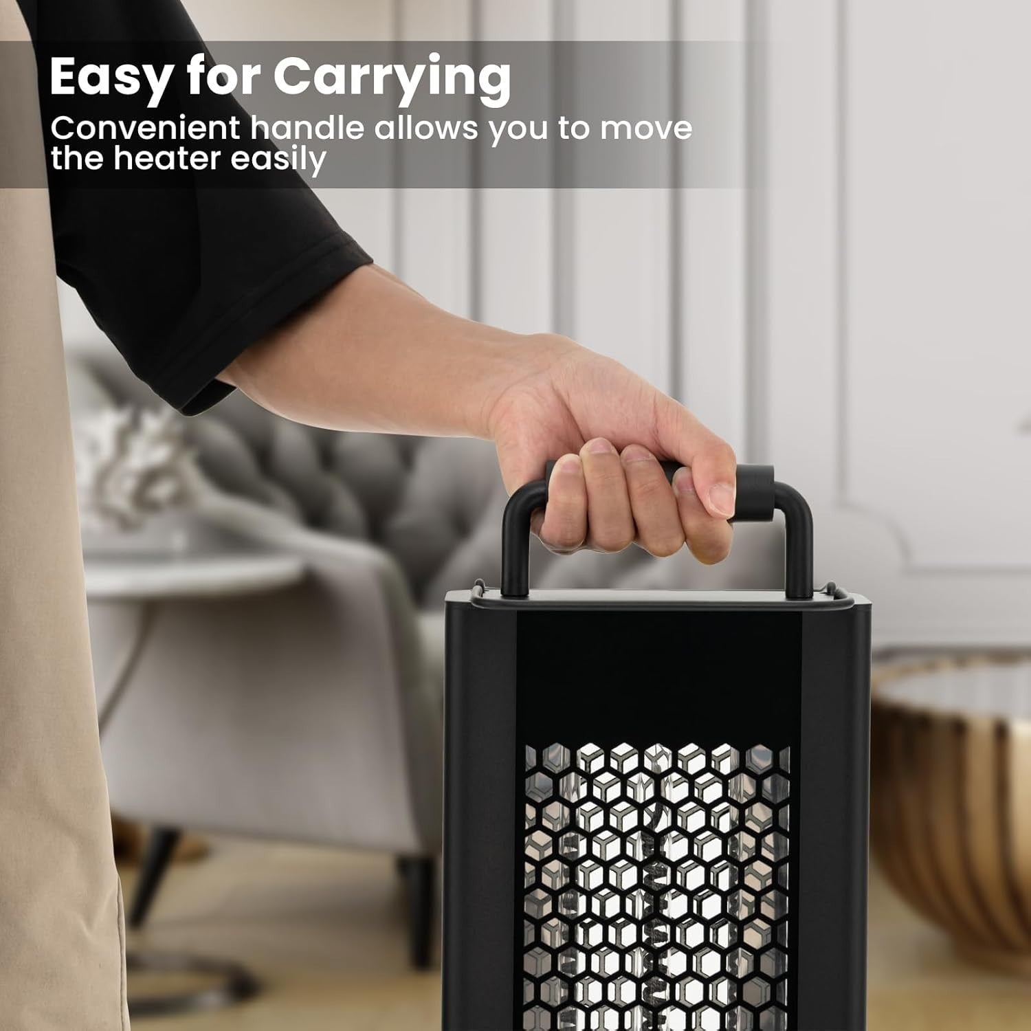 Outdoor Electric Patio Heater 1200W Double-Sided Infrared Waterproof Safe