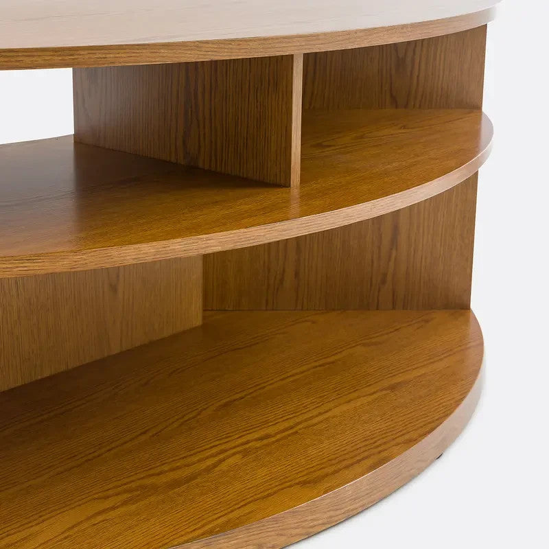 Oak Corner TV Cabinet Unit – Compact, 2 Tier, Modern Media Storage