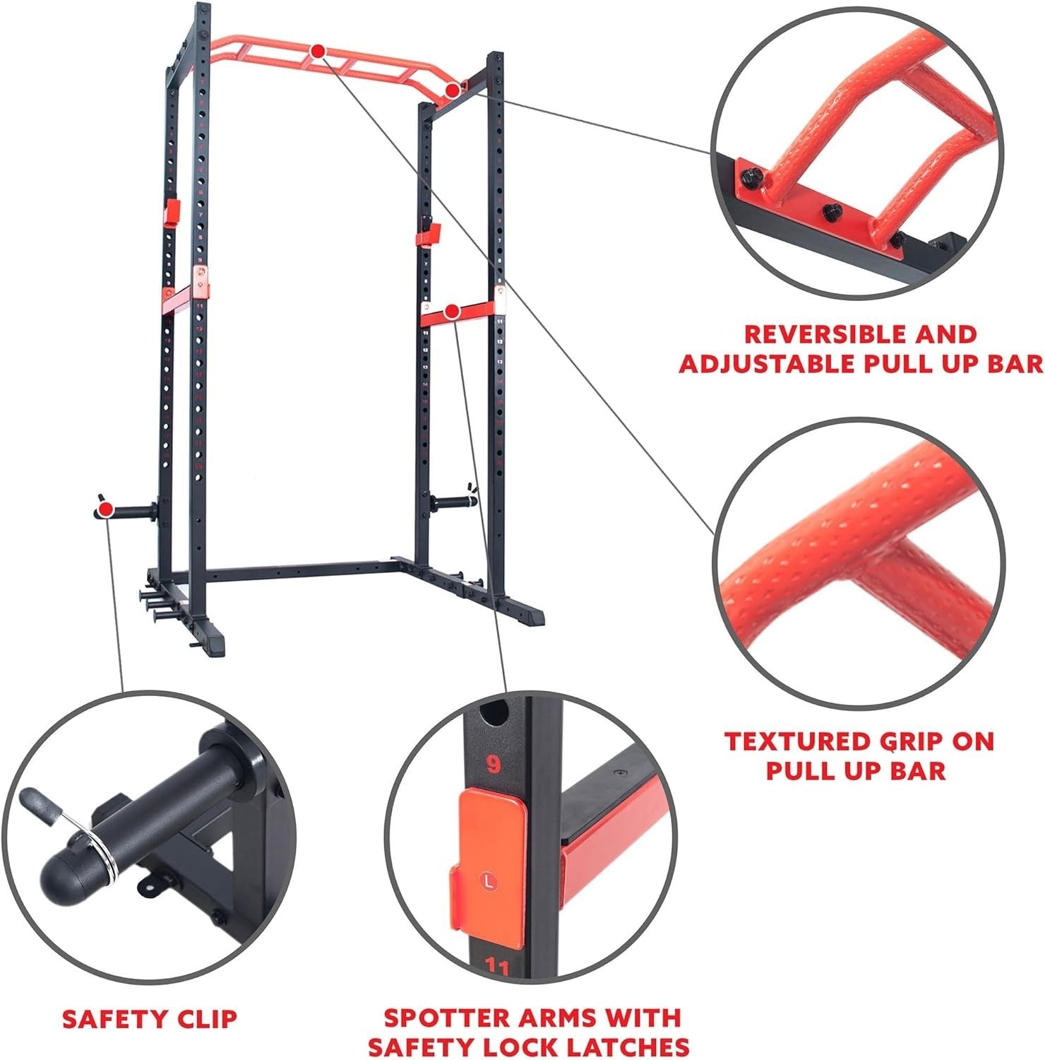 Heavy Duty Power Cage Strength Rack 450kg Capacity Home Gym Steel