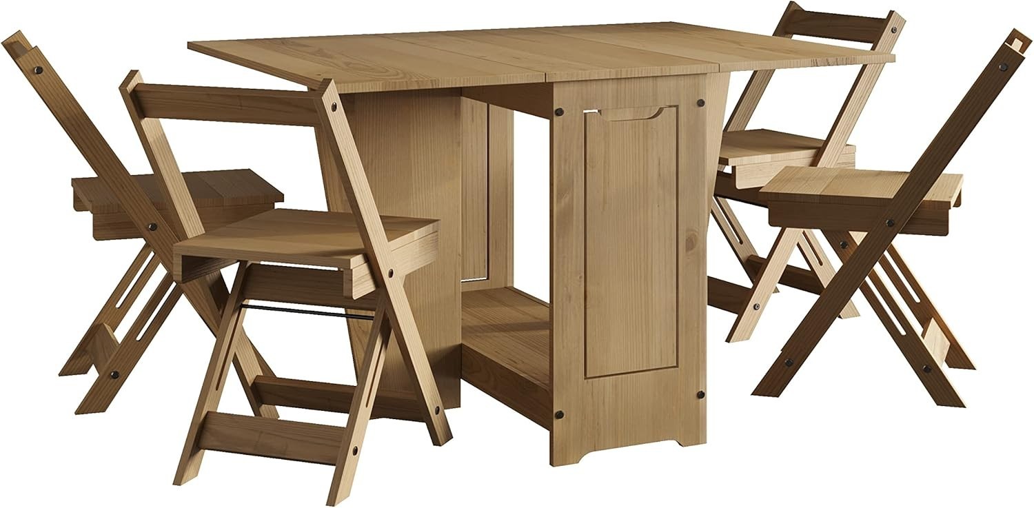 Corona Butterfly Extendable Dining Table Solid Pine Antique Wax 4-6 Seater