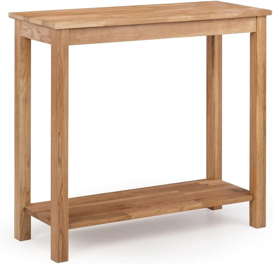 Rustic Narrow Console Table – 2-Tier Design with Metal Frame for Hallways