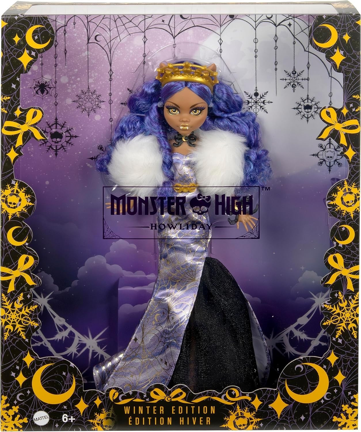 Winter Ball Collector Fashion Doll Lavender Gown Faux Fur Boa