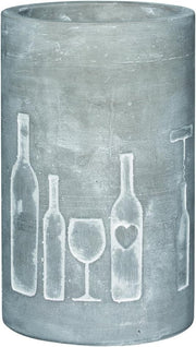 Concrete Wine Cooler Bottle Holder with Glass Ice Free Tabletop Chiller