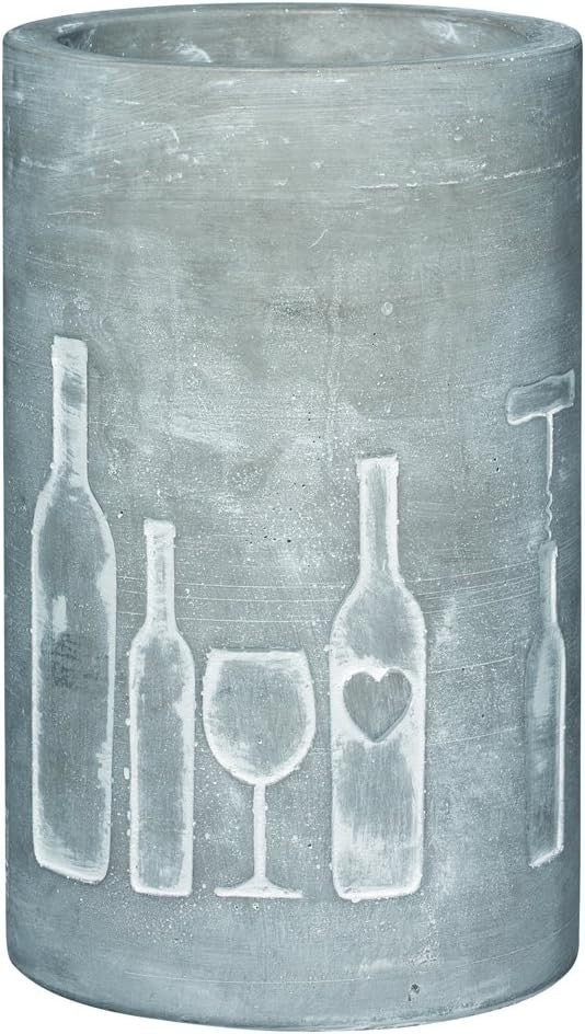 Concrete Wine Cooler Bottle Holder with Glass Ice Free Tabletop Chiller