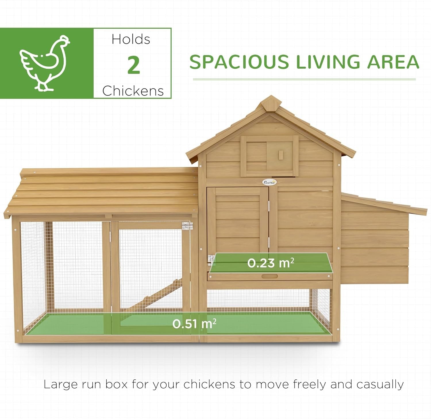 Small Chicken Coop with Run Wooden Hen House Nesting Box Outdoor