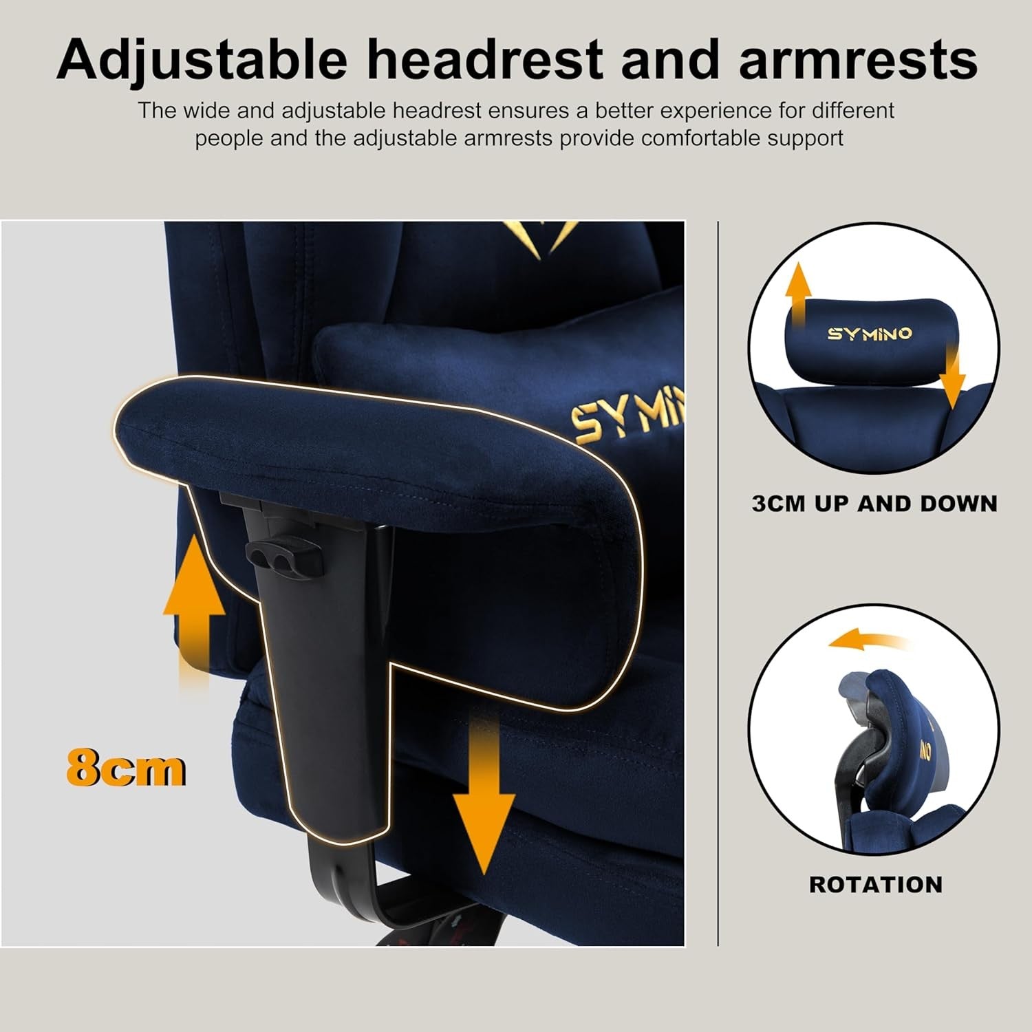 Ergonomic Gaming Chair with Footrest Pocket Spring Dark Blue
