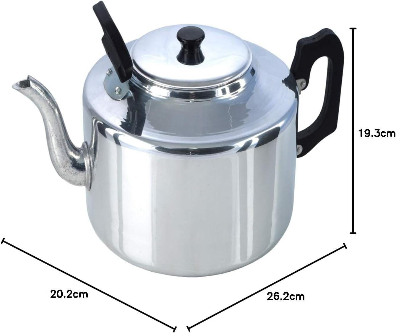 Traditional Tea Pot 6 Pint 3.4L Aluminium Dripless Silver Tea Kettle