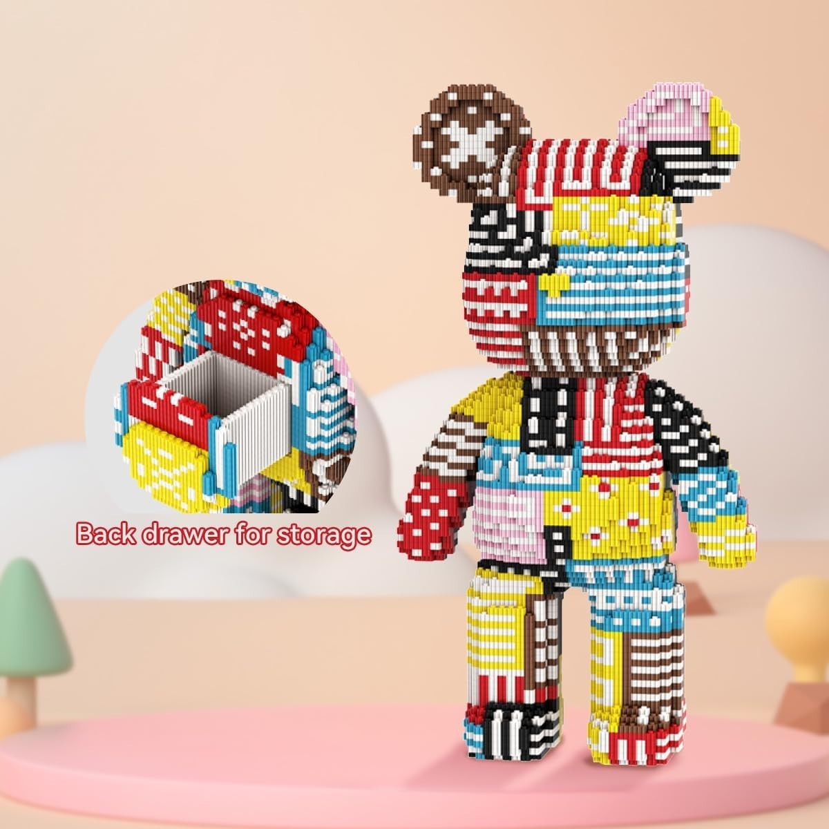 Bear Brick Micro Blocks 5350pcs DIY Art Toy Gift Home Display 30cm