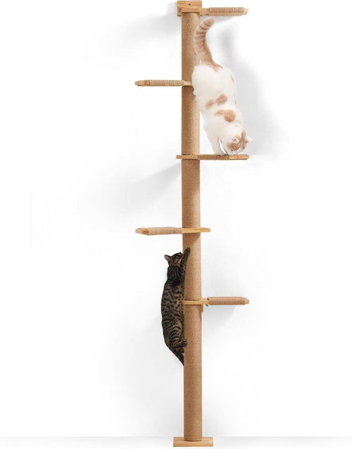 Tall Cat Tree Floor to Ceiling 5 Tier Wall Mounted Scratching Post Tower
