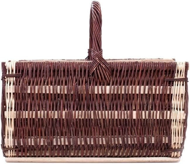 Rustic Wicker Log Basket with Handle – Durable Wood Storage, 50x36x29 cm