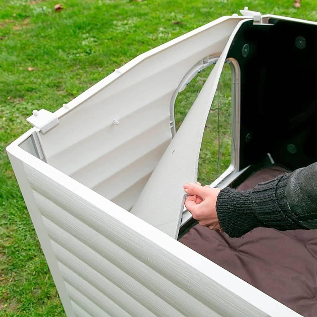 Large Weatherproof Dog House with Opening Roof, Drainage & Chew-Proof Door