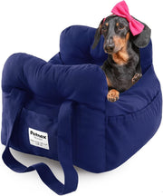 Small Dog Car Booster Seat Pet Travel Carrier Bed Safety Leash Navy