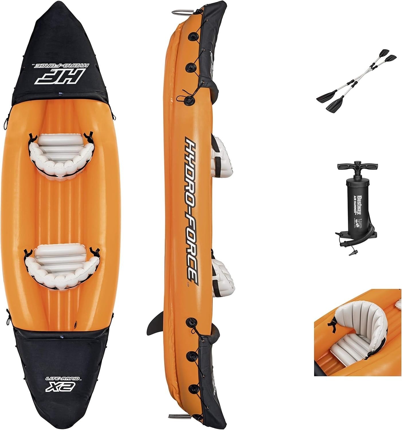 2 Person Inflatable Kayak Set w/ Paddles Pump PVC River Boat