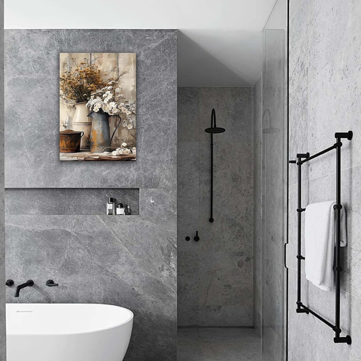 Modern Framed Canvas Wall Art 12x16 Water Resistant