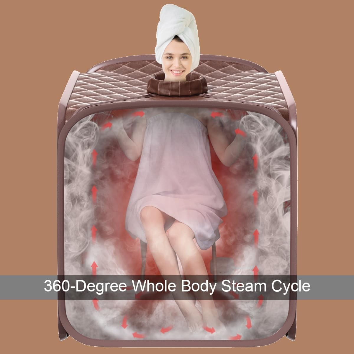 Portable Steam Sauna Tent Coffee 1000W Home Spa Fast Heat Remote Chair Foot