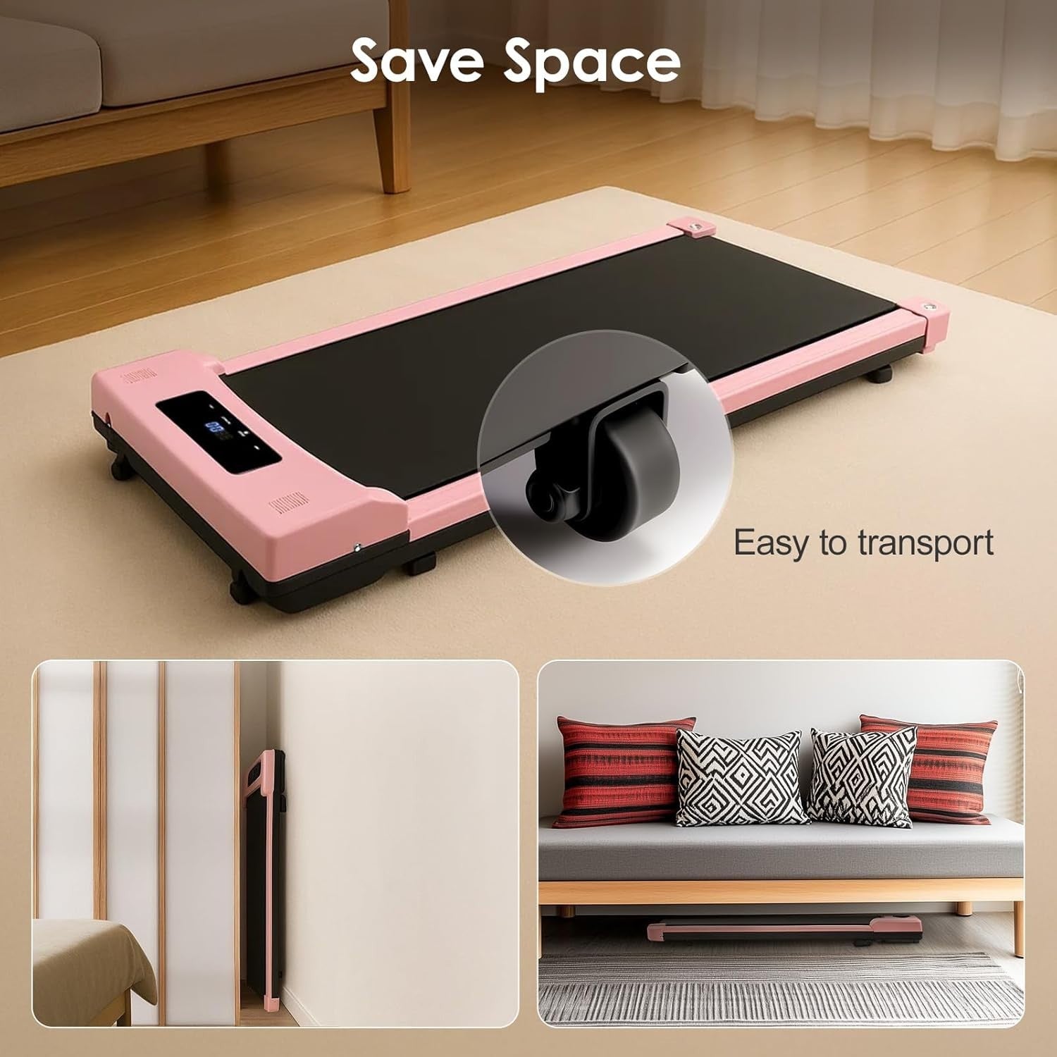 Ultra Slim Under Desk Treadmill 2.5HP Quiet Walking Pad 1–8 km/h Home Office