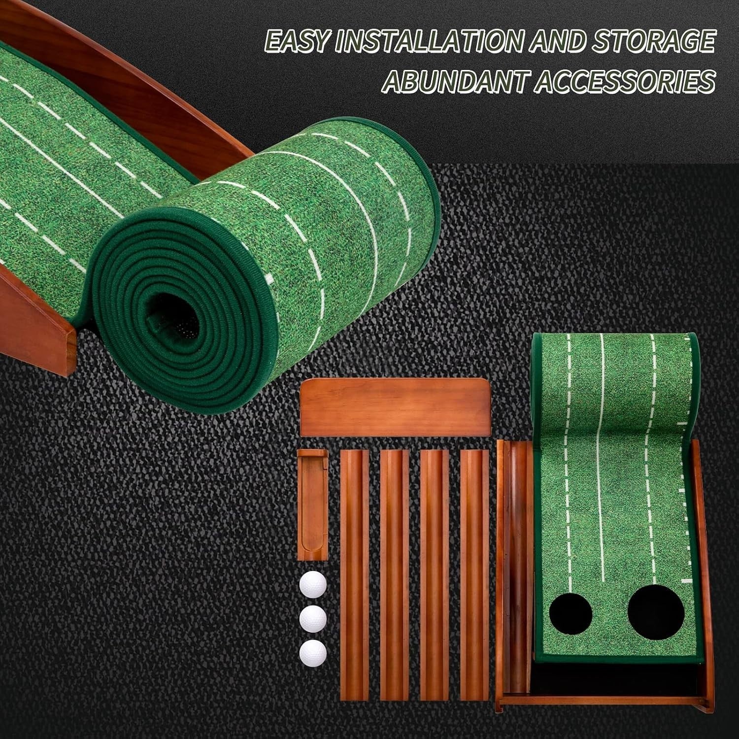 Indoor Putting Green Mat Auto Ball Return Professional Golf Practice Set