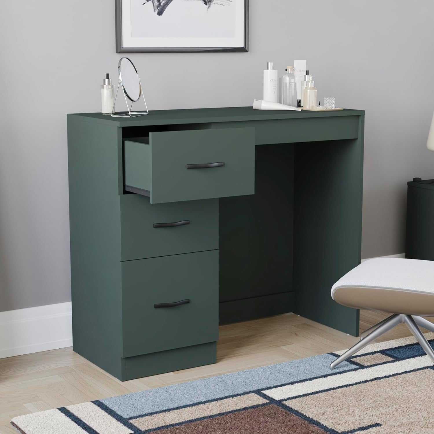 Modern Dressing Table Console Vanity Desk 3-Drawer Storage Bedroom Furniture