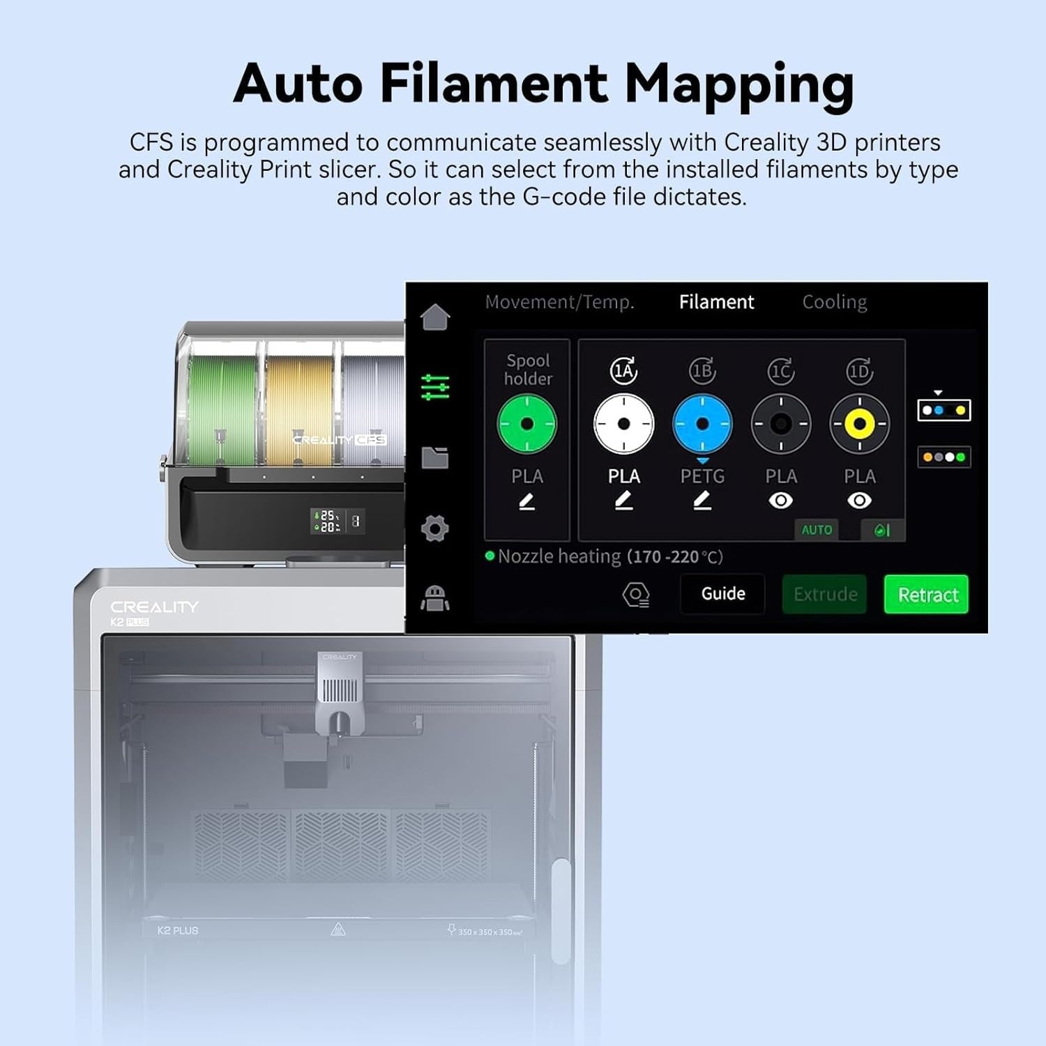 Multi Color Filament System 4 Spool RFID Auto Switch Moisture Proof