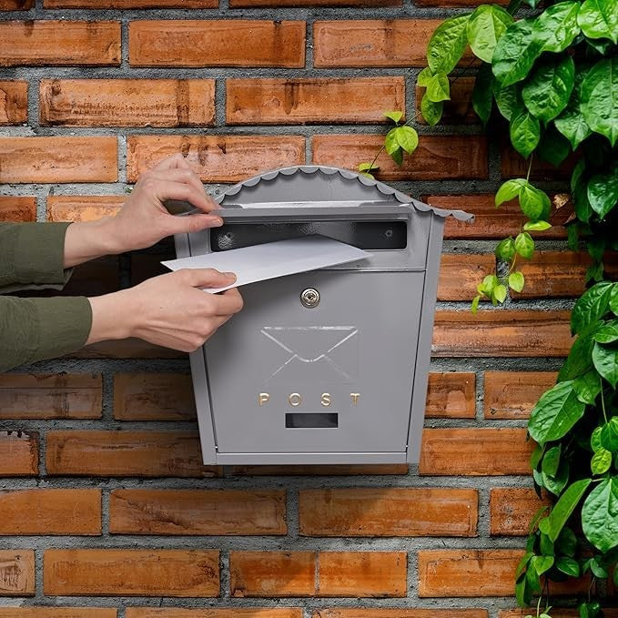 Lockable Cast Iron Wall Mounted Mailbox – Weatherproof, Stylish, Secure Post Box