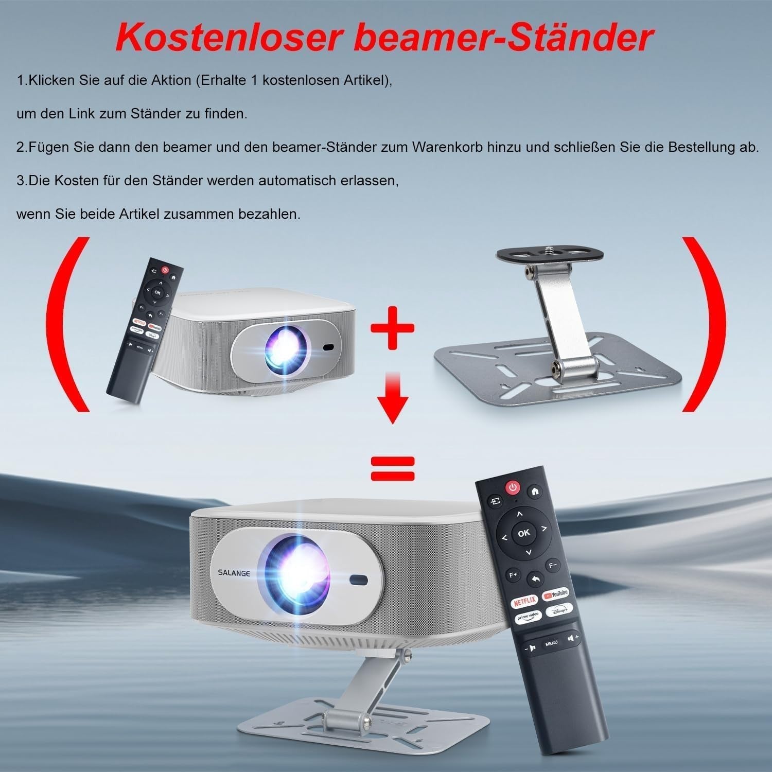 4K Smart Projector Android 13 1080P 800 ANSI WiFi 6 Auto Focus