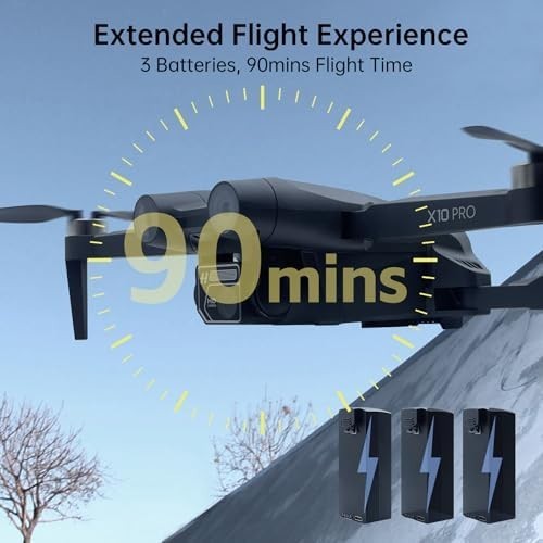 GPS Drone with 4K UHD Camera, 90 Min Flight & Follow Me Mode