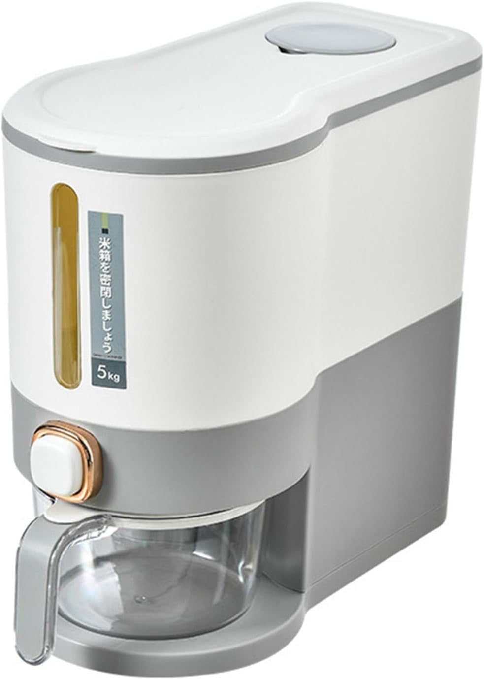 5KG 10KG Press Type Rice Dispenser Storage Container with Measuring Cup