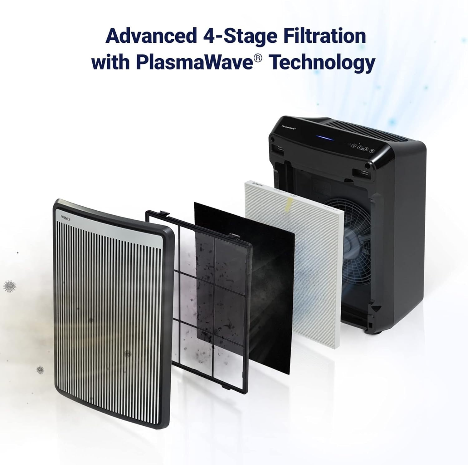 Smart HEPA Air Purifier WiFi PlasmaWave Large Room 500sqft Quiet
