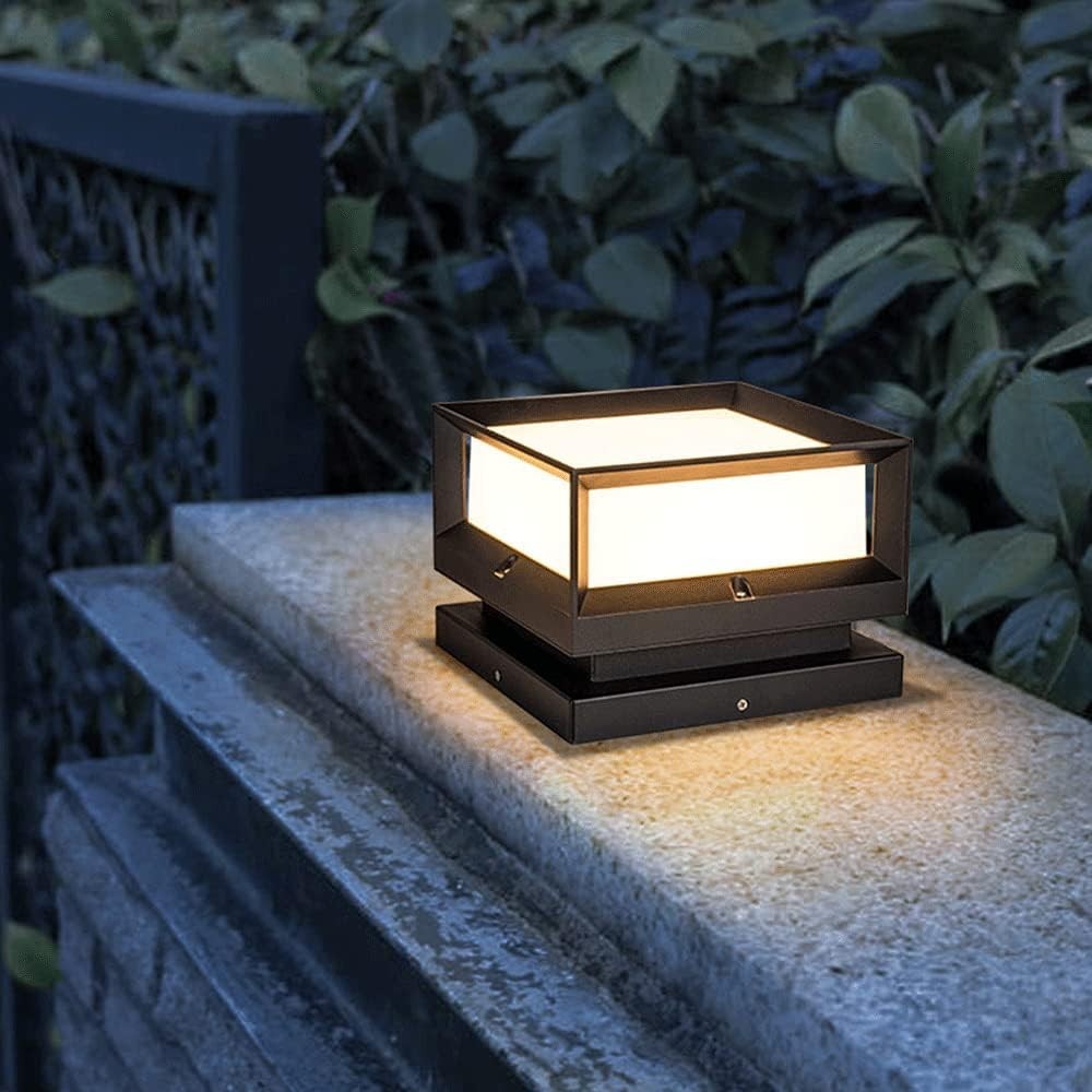 YGZPALH 9.8" Waterproof Garden Pillar Lamp E26 Patio Driveway Light