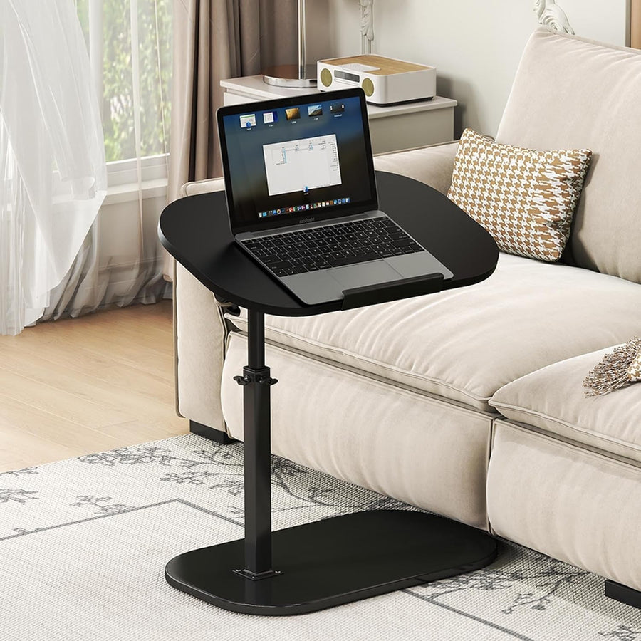 C Shaped Side Table Black 360° Swivel Laptop Sofa Bed Tray Table