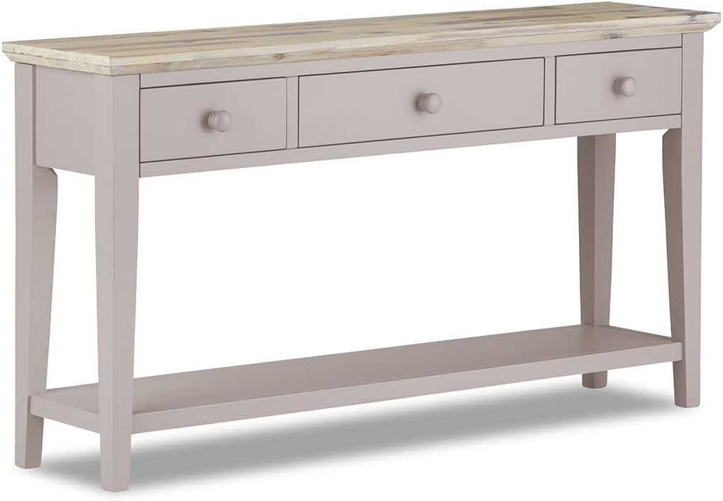Console Table 3 Drawer Hallway Organizer with Bottom Shelf & Tapered Legs