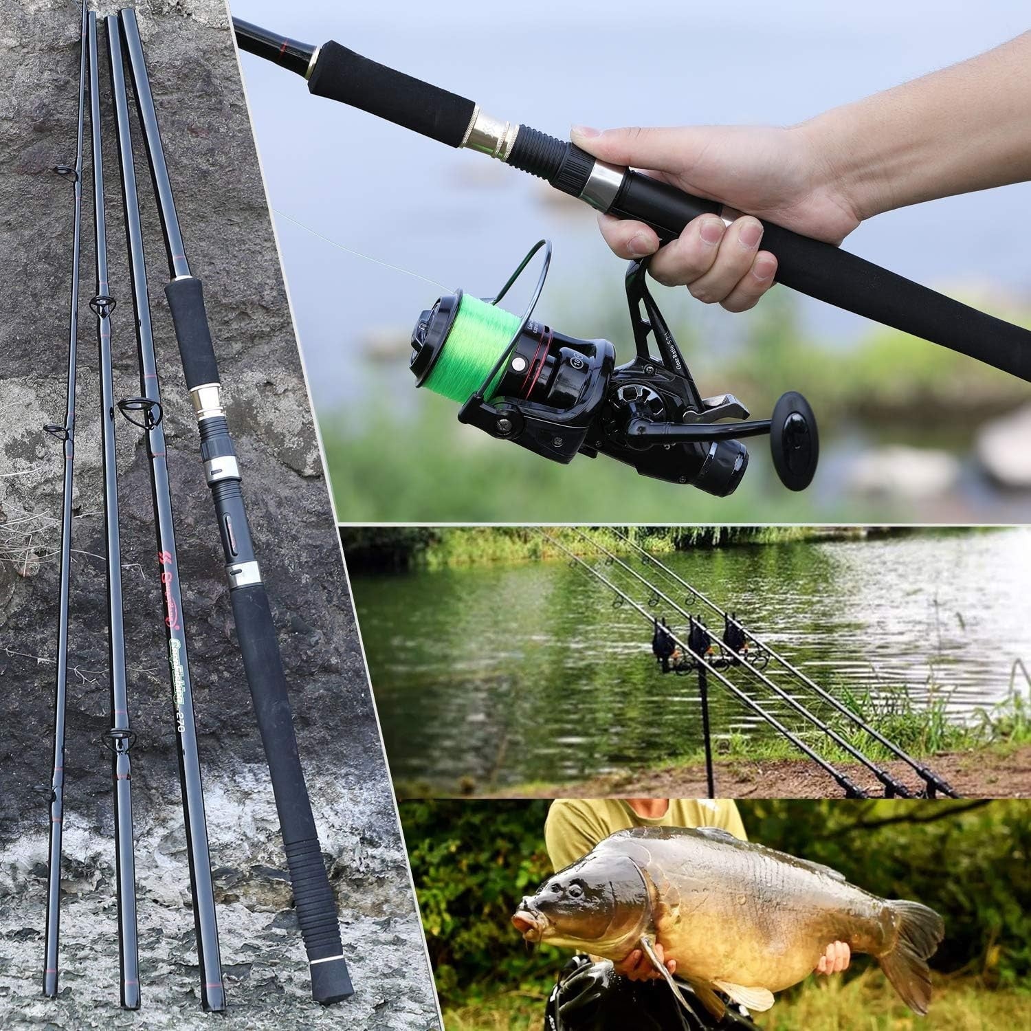 Portable Carbon Fiber Carp Fishing Rod | 4/5 Section Spinning Rod