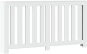 White Radiator Cover Shelf | Modern Slatted MDF Cabinet 149x20x82cm