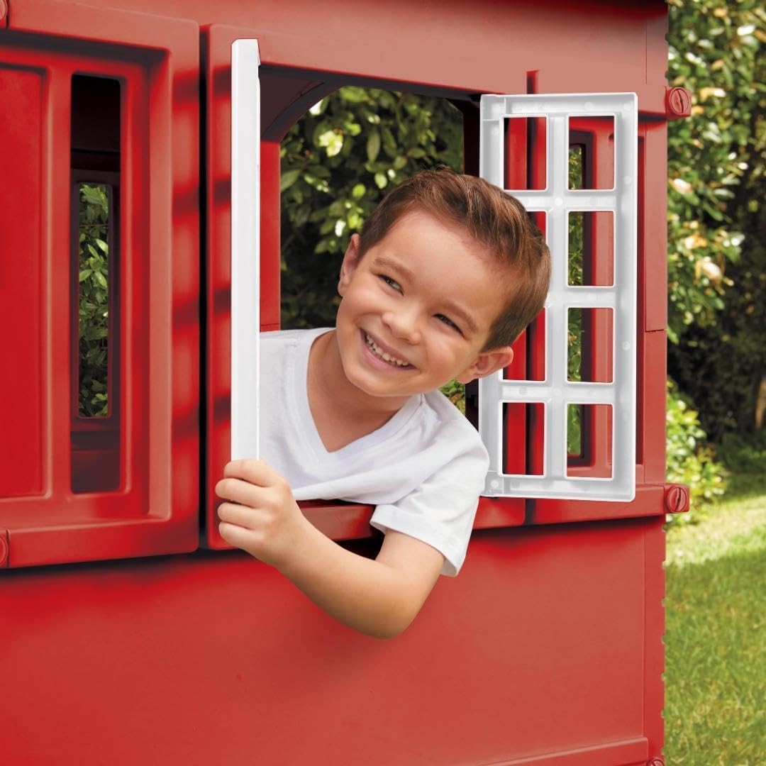 Kids Cottage Playhouse Red Indoor Outdoor Plastic House Age 2+