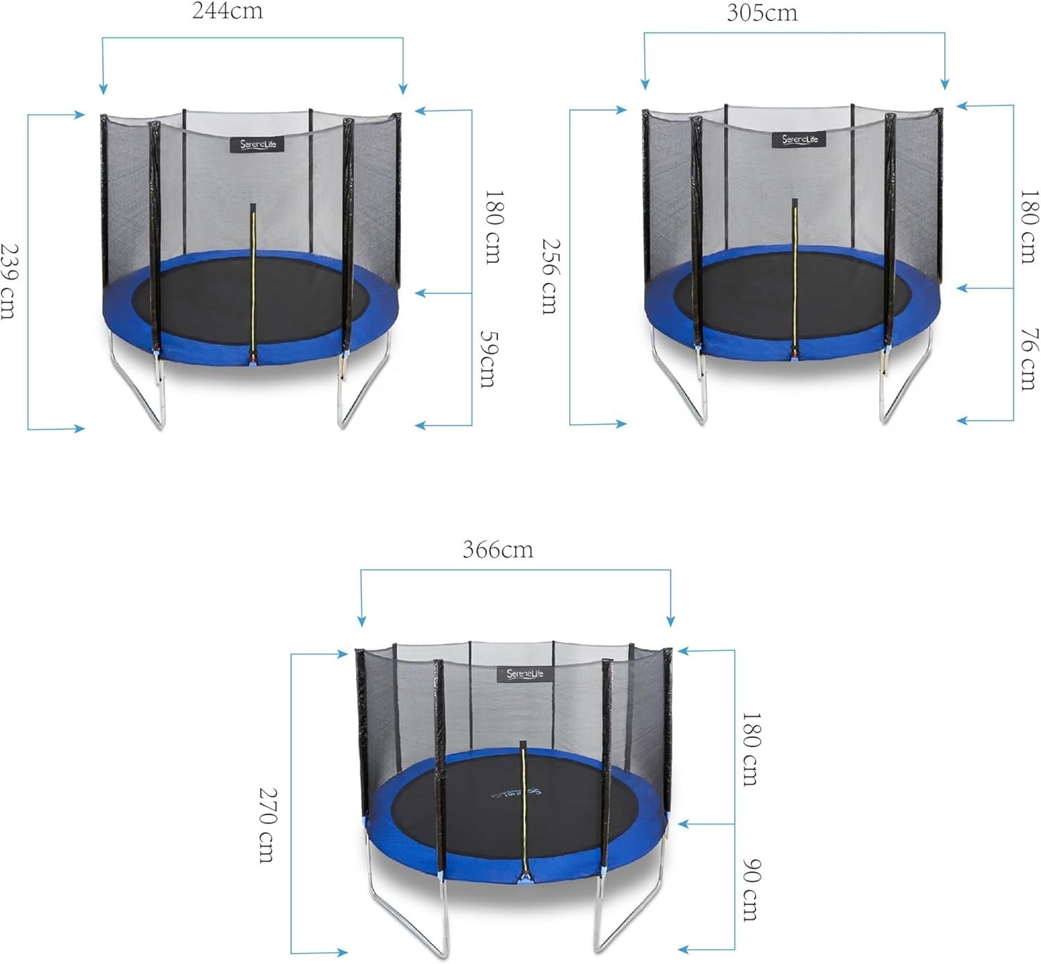 10FT Outdoor Garden Trampoline Safety Net ASTM Heavy Duty Frame