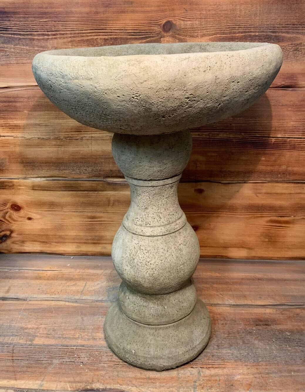 Stone Love Heart Bird Bath | Handcrafted Garden Ornament Statue 50cm