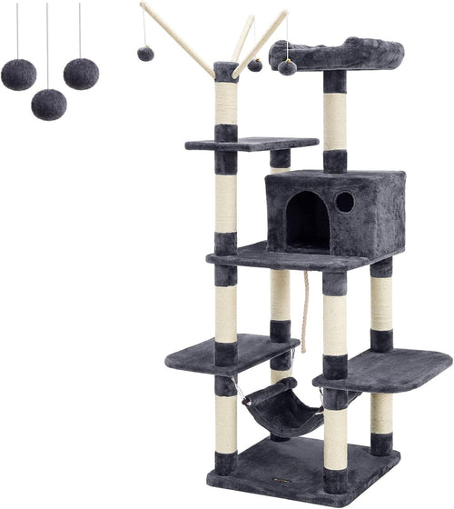Large Cat Tree Tower 154cm Scratching Posts Hammock Condo Multi-Level