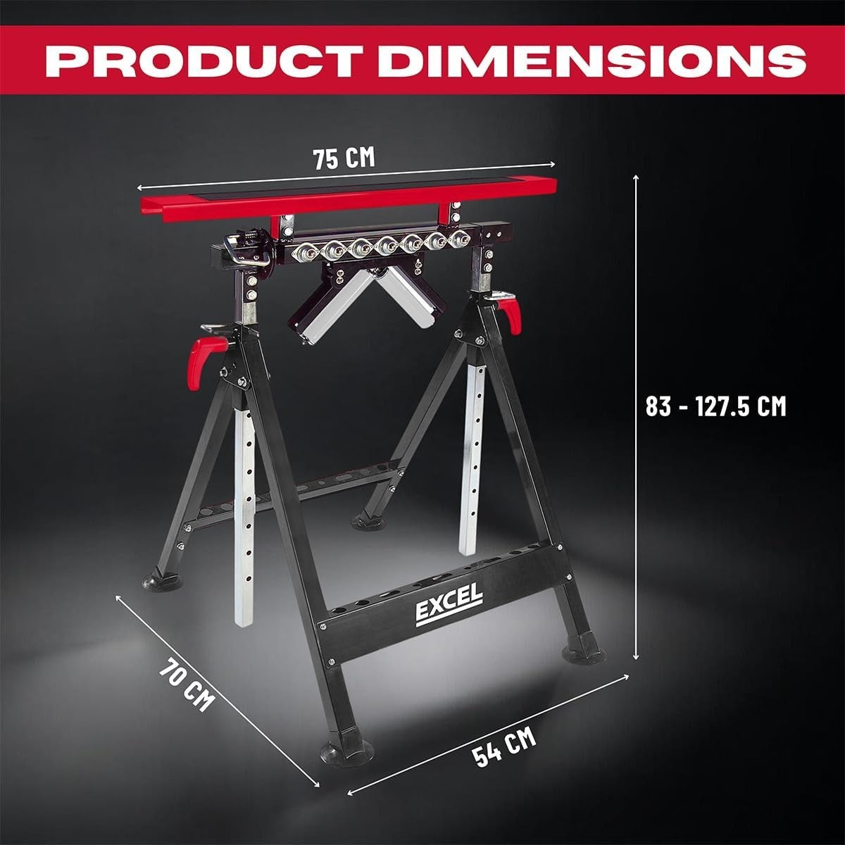 4in1 Adjustable Roller Stand Workbench Support Heavy Duty 200kg Folding