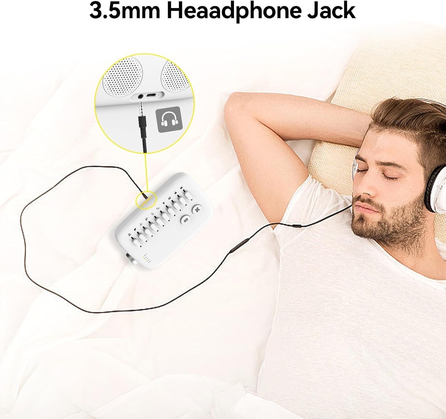 White Noise Sound Machine for Sleep & Relaxation – 4 Timer Settings, Portable