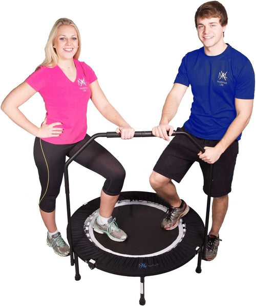 40in Folding Fitness Rebounder Trampoline Handlebar Kit 140kg