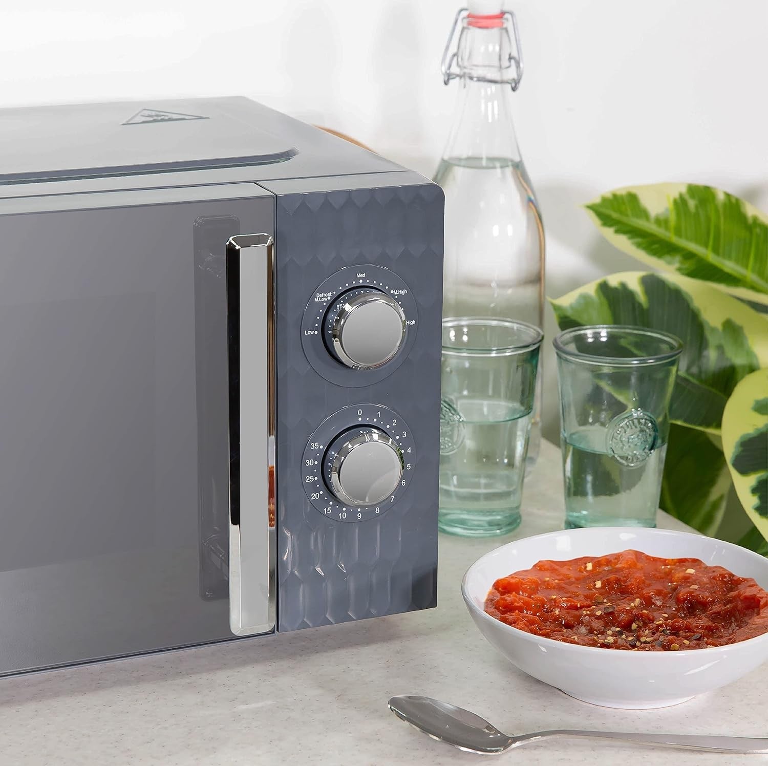 17L Microwave Oven 700W Grey 5 Power Levels Timer Defrost