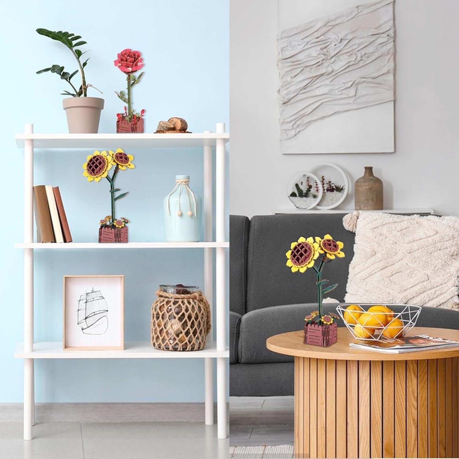 3D Wooden Sunflower Puzzle Kit – DIY Home Decor, Romantic Gift, Easy Assembly
