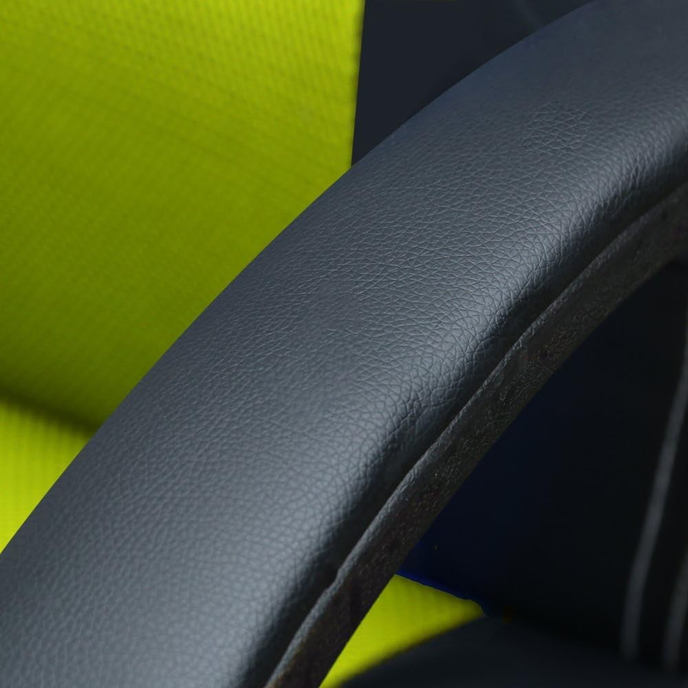 Racing Style Gaming Chair Yellow PU Leather Ergonomic Swivel Desk